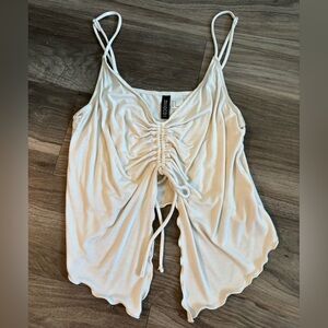 H&M Cream Ruched tank top